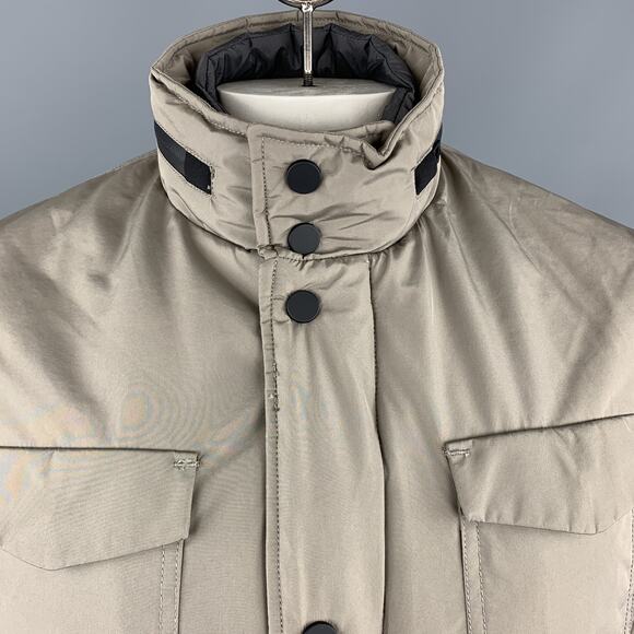 EREDI PISANO Size M Khaki Beige Padded Patch Pocket Winter Jacket - Picture 2 of 8